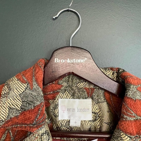 Epic vintage orange gold jacquard blazer - Picture 4 of 7